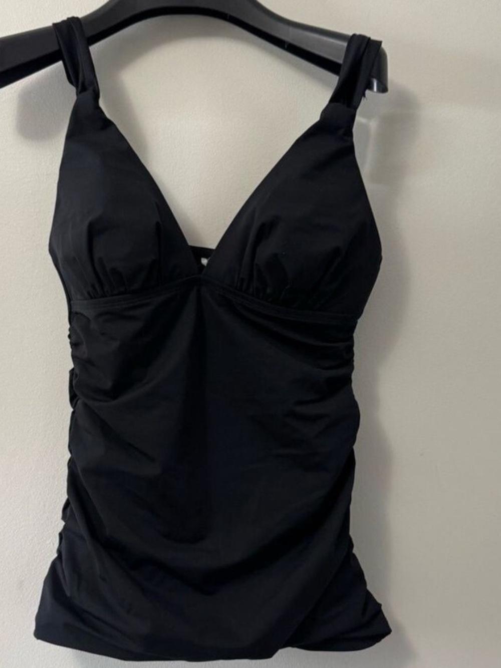 Tommy Bahama Black Swim Top Tankini V neck halter Size Small